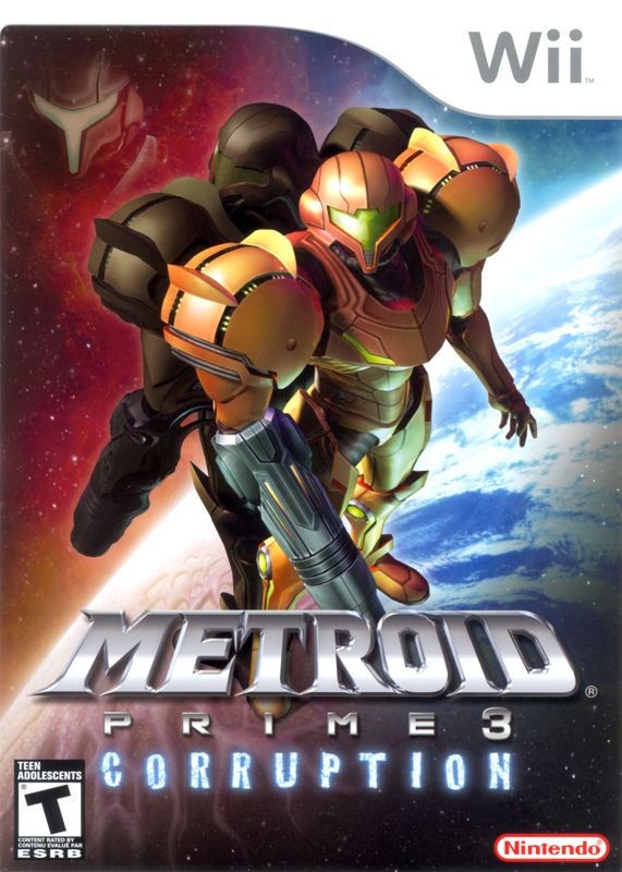 Metroid Prime 3 Corruption box art for Wii